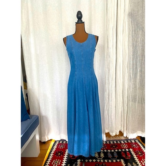 Vintage Dresses & Skirts - Vintage Denim Maxi Dress